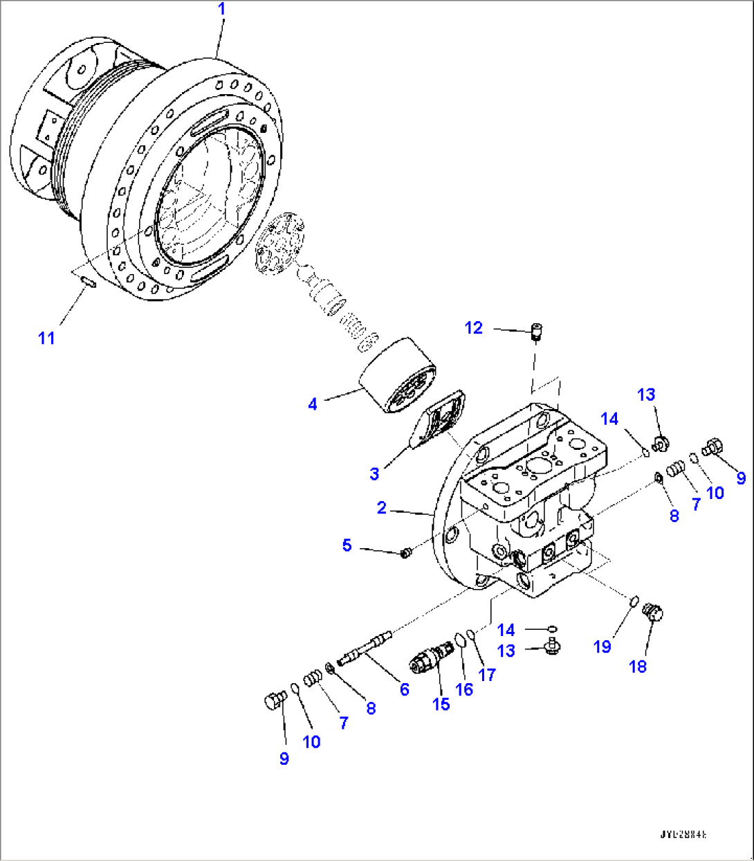 Final Drive, HST Motor, R.H. (1/4) (#40001-)