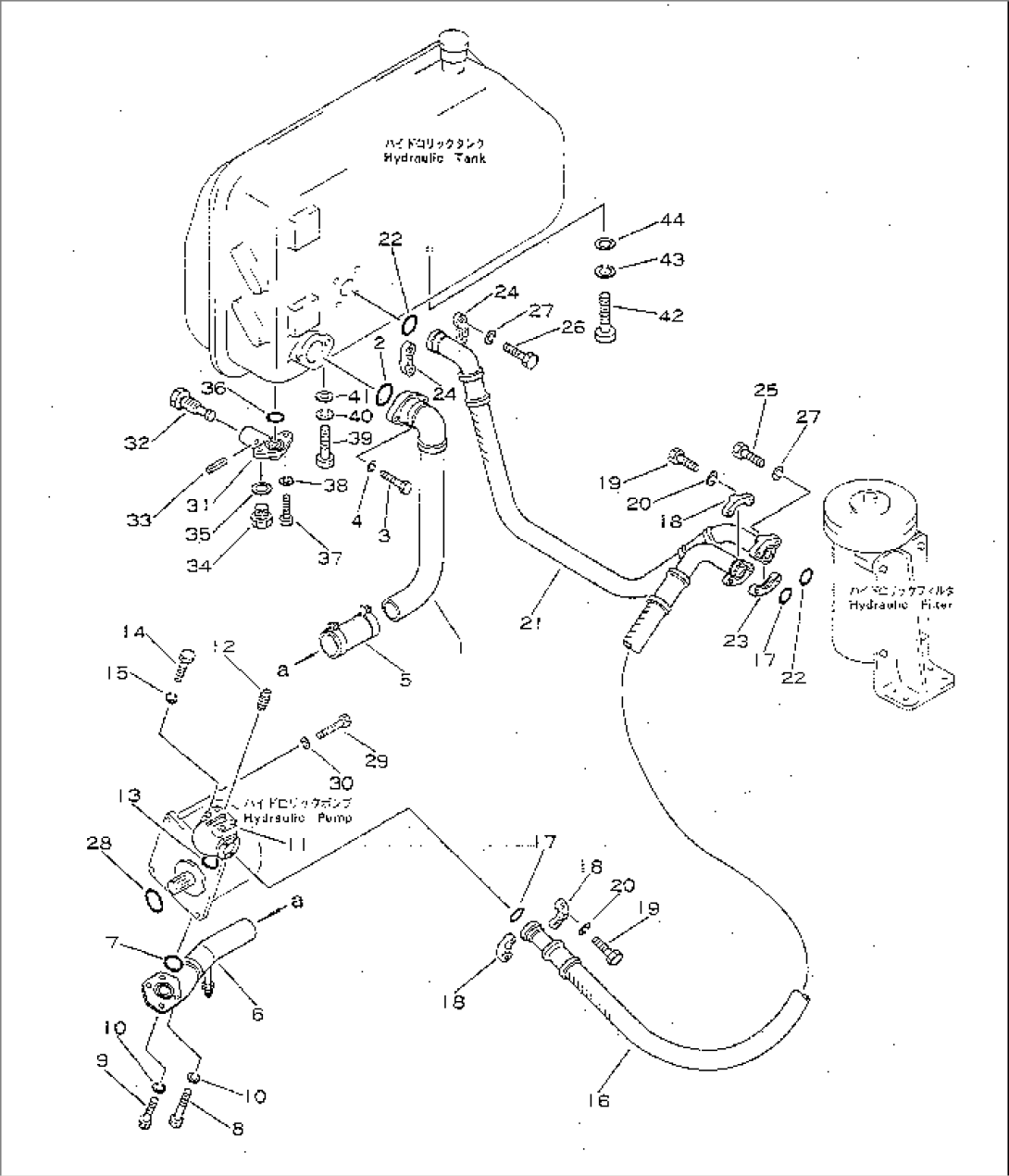 HYDRAULIC PIPING (TANK TO PUMP TO FILTER)