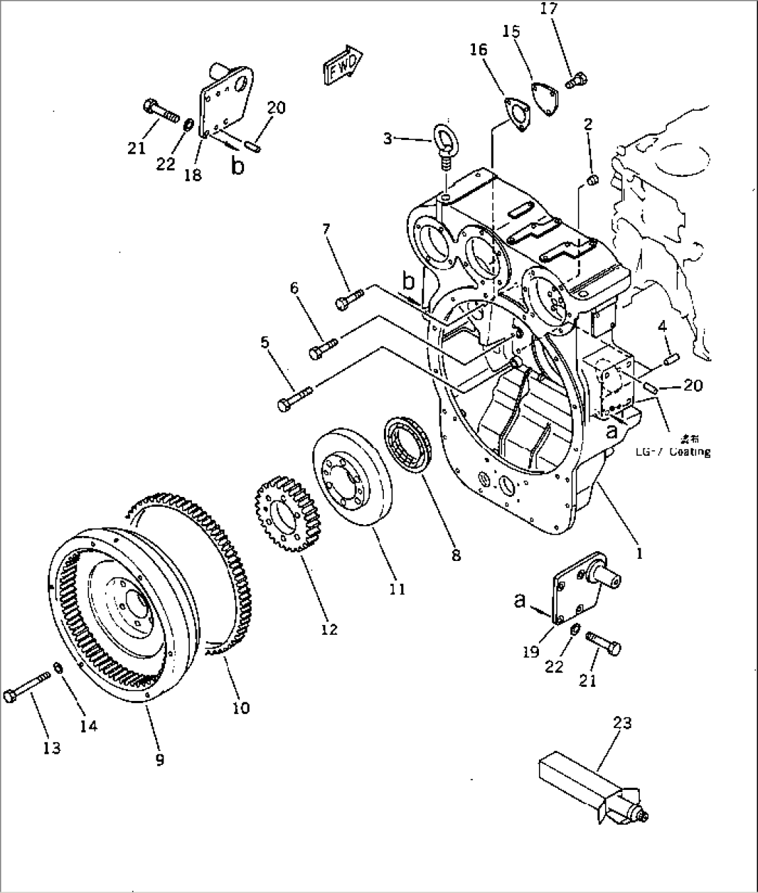 FLYWHEEL AND FLYWHEEL HOUSING (NOISE SUPPRESSION SPEC.)(#33133-)