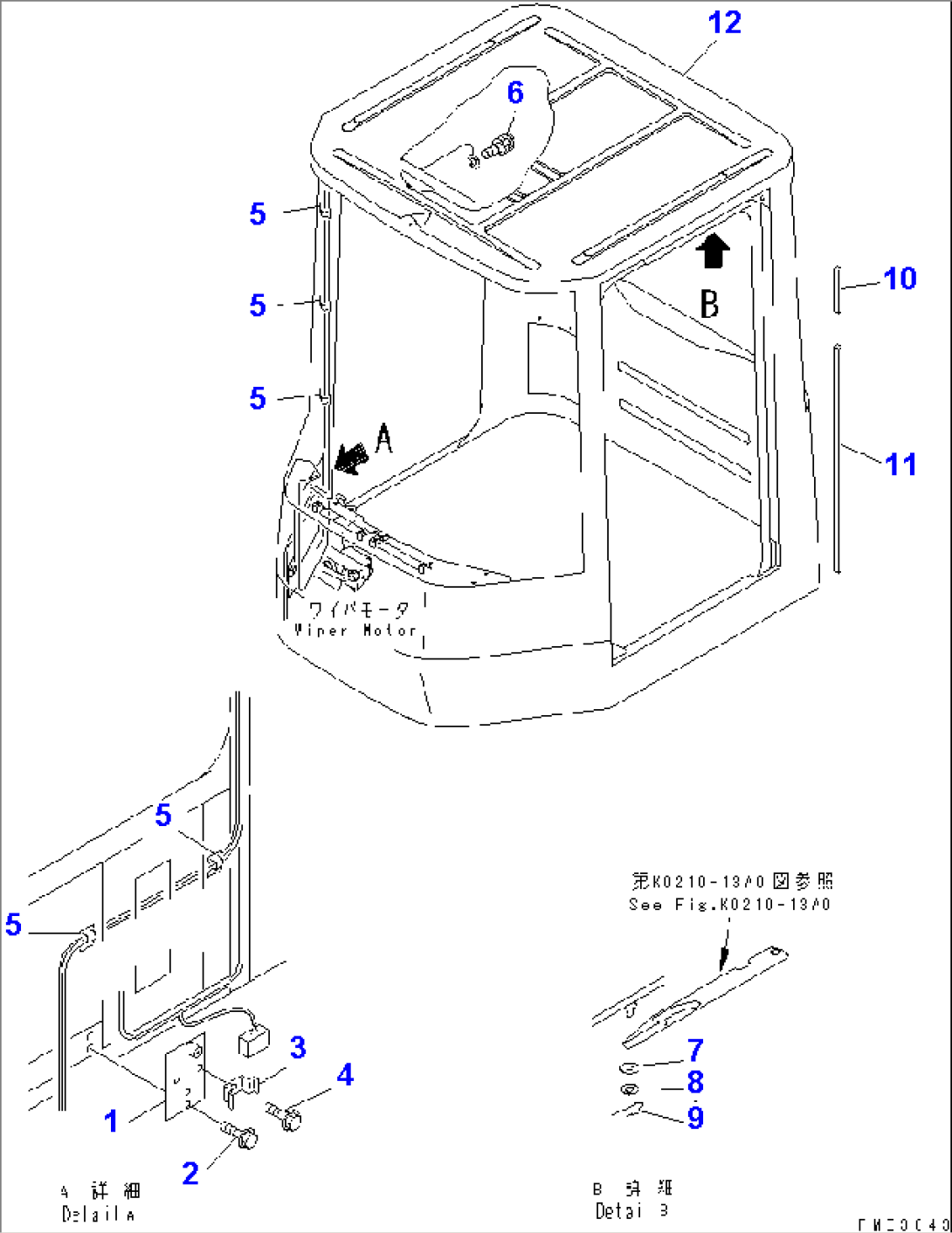 ROPS CAB (ELECTRICAL SYSTEM MOUNTING PARTS)