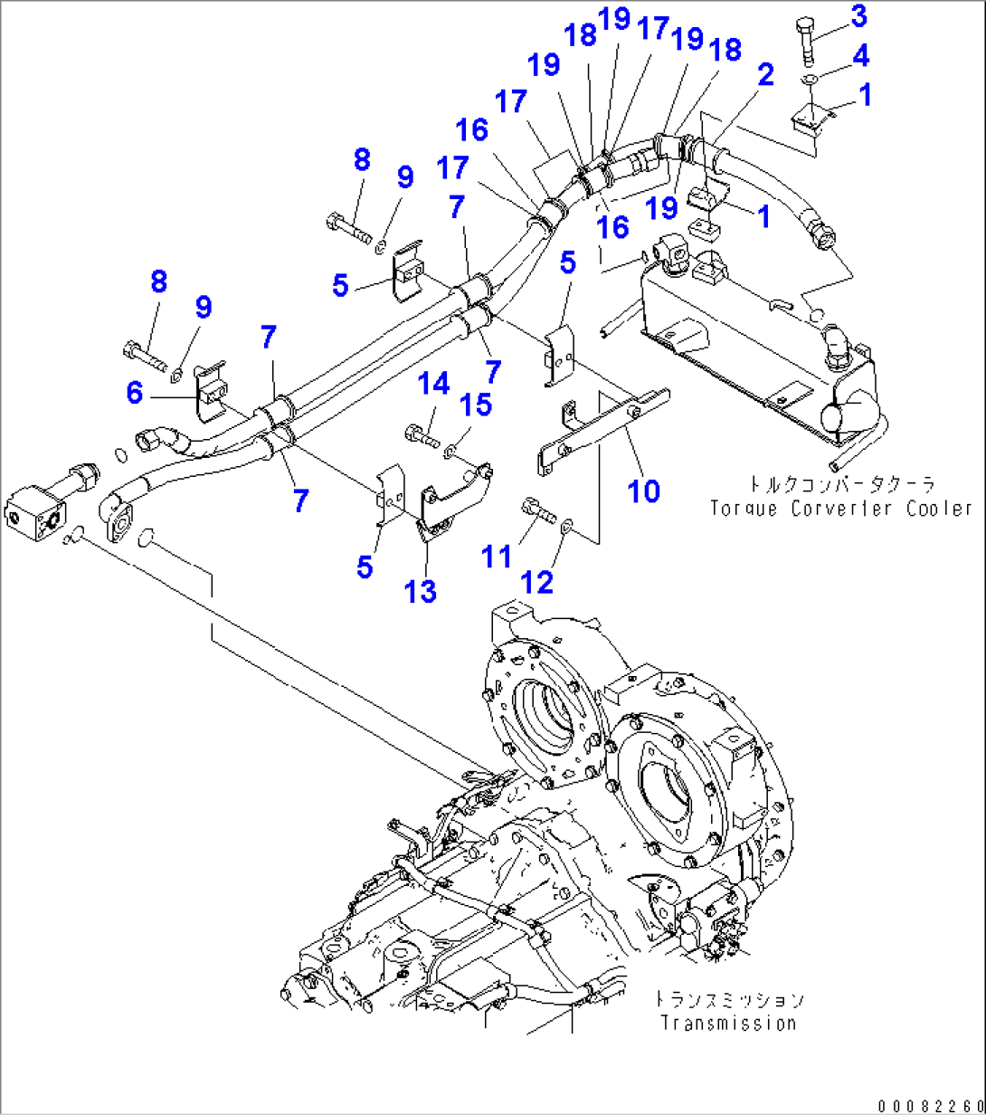 TORQUE CONVERTER AND TRANSMISSION (TORQUE CONVERTER COOLING LINE MOUNTING PARTS)(#90001-)