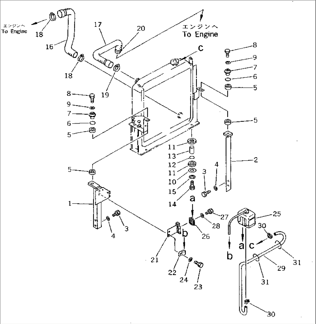 RADIATOR MOUNT AND PIPING(#2301-)