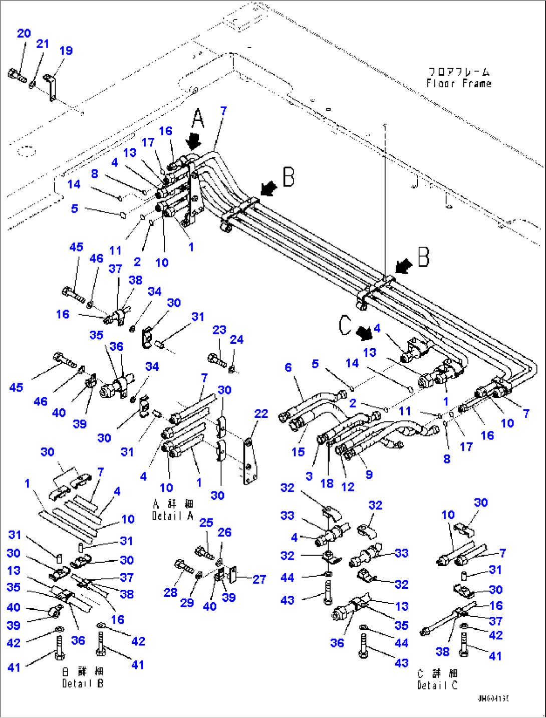 Platform L.H., Brake Piping (#80138-)