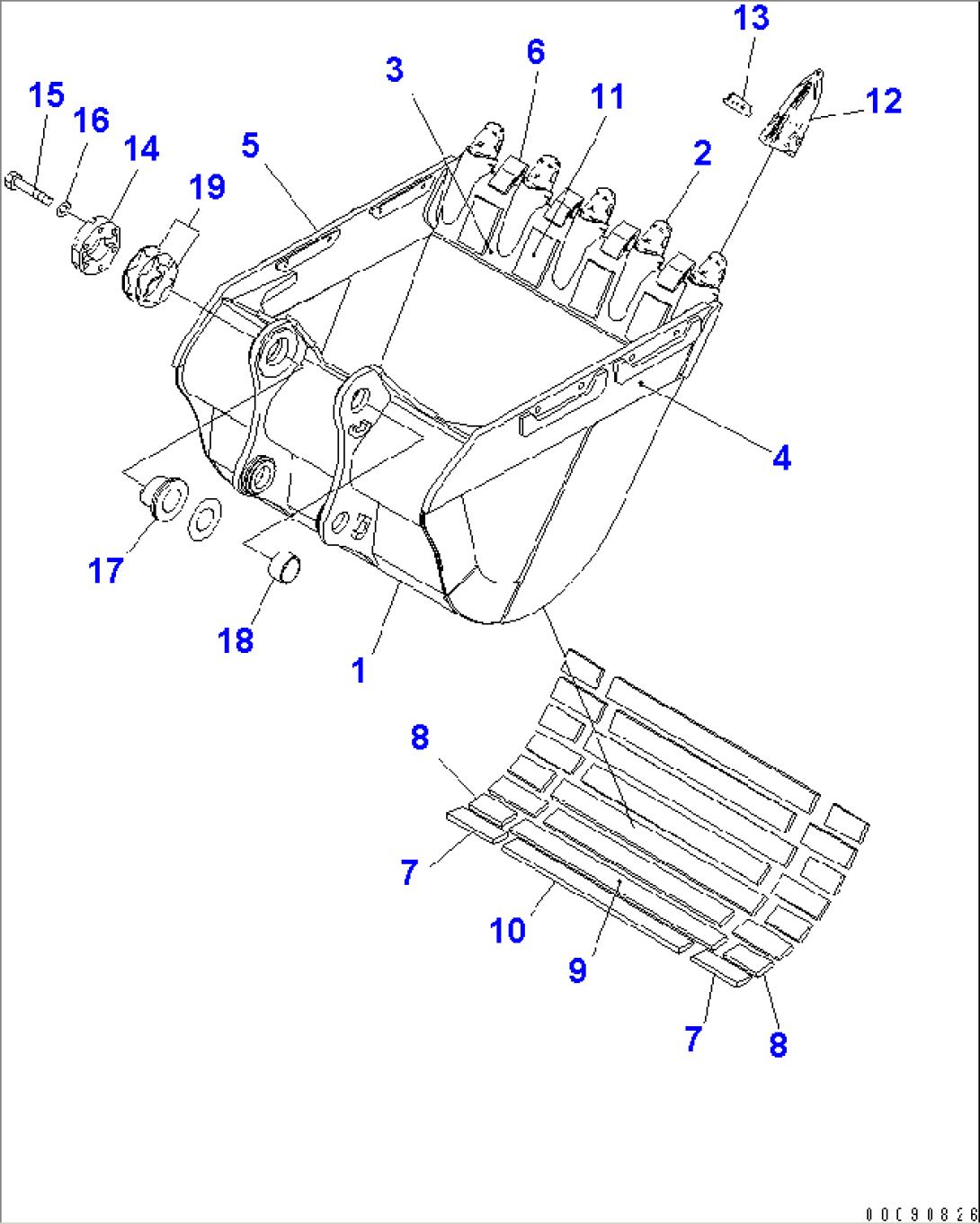 3.5M3 HORIZONTAL PIN TYPE BUCKET (SE) (FOR INDONESIA)