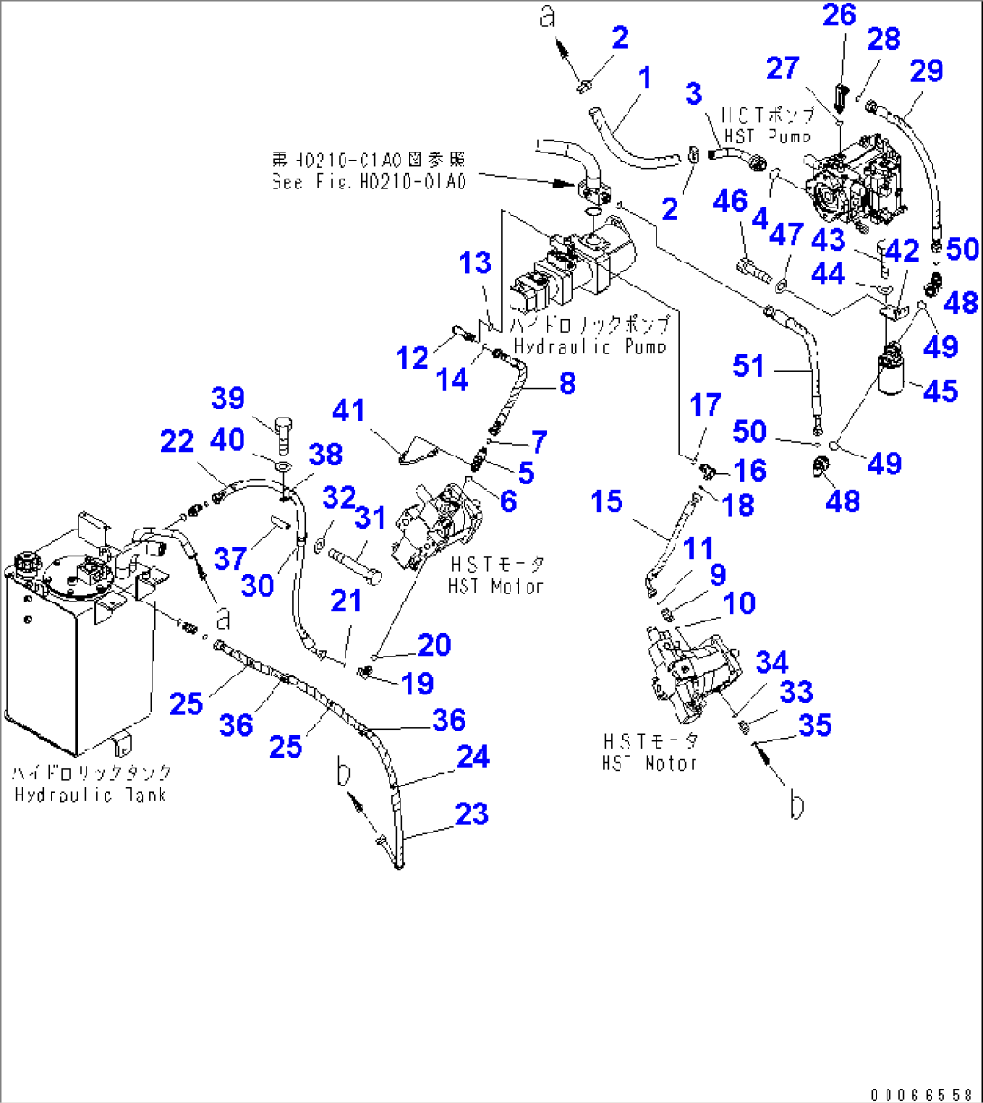HST OIL LINE (CHARGE LINE)(#70001-)