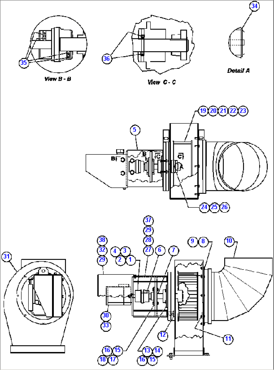 REAR AXLE BLOWER ASSEMBLY (EG0843)