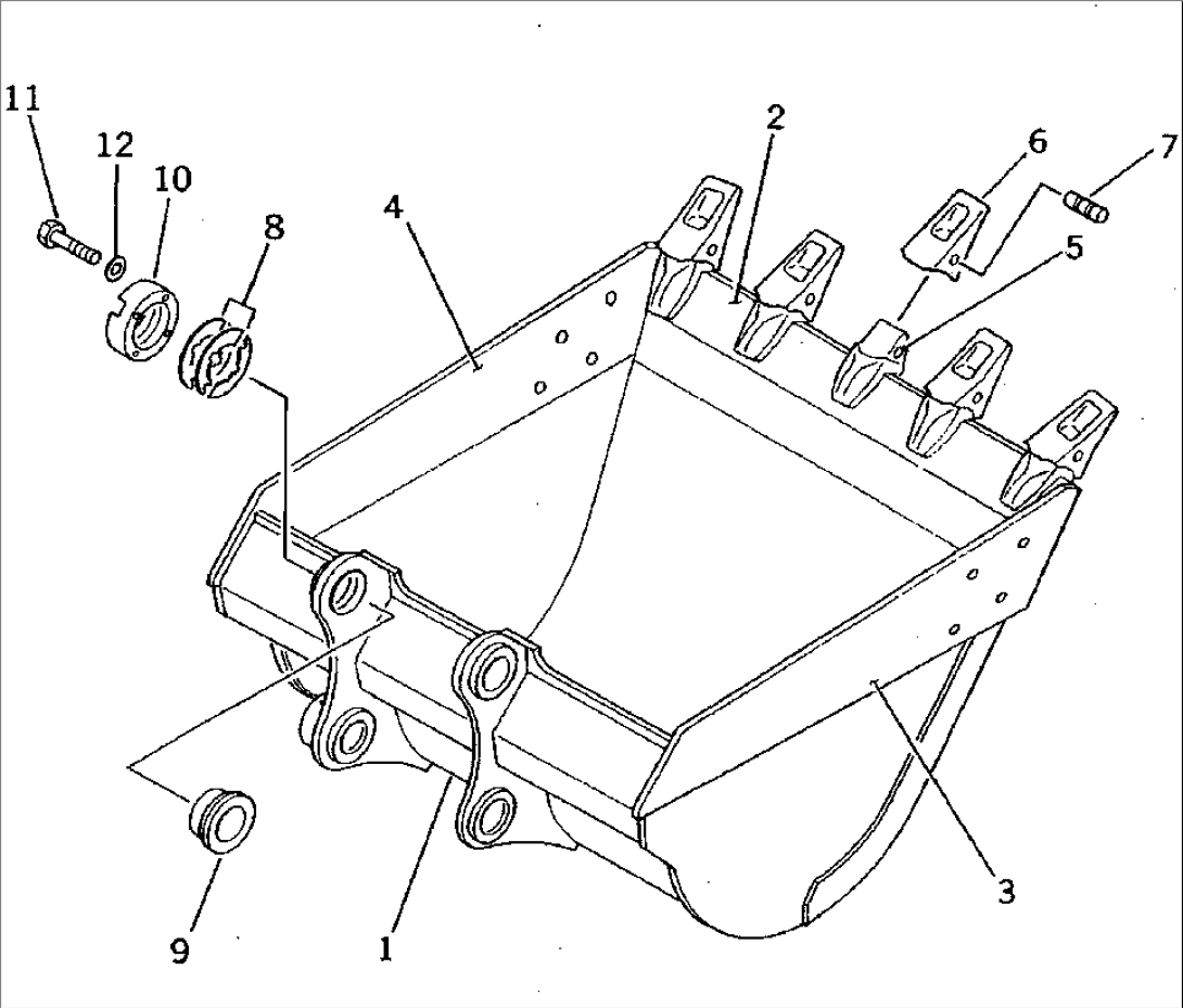 BUCKET 0.7M3¤ 1045MM (HORIZONTAL PIN TYPE)(#45001-69157)