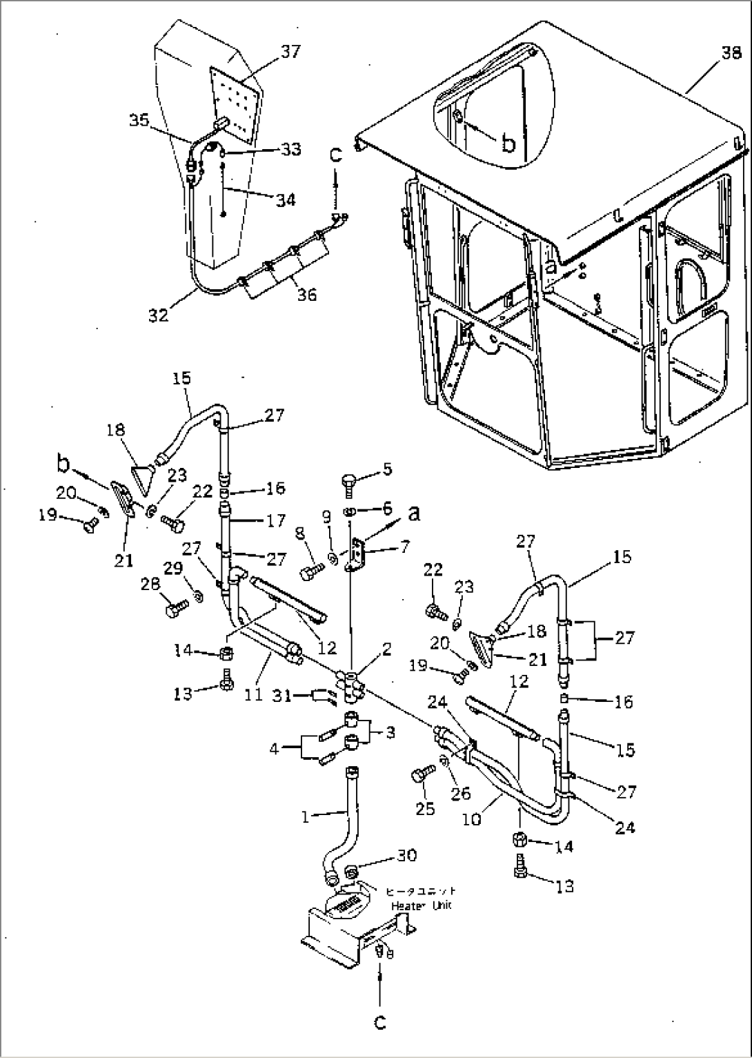 CAR HEATER (WITH DEFROSTOR) (AIR DUCT PIPING)(#2194-)