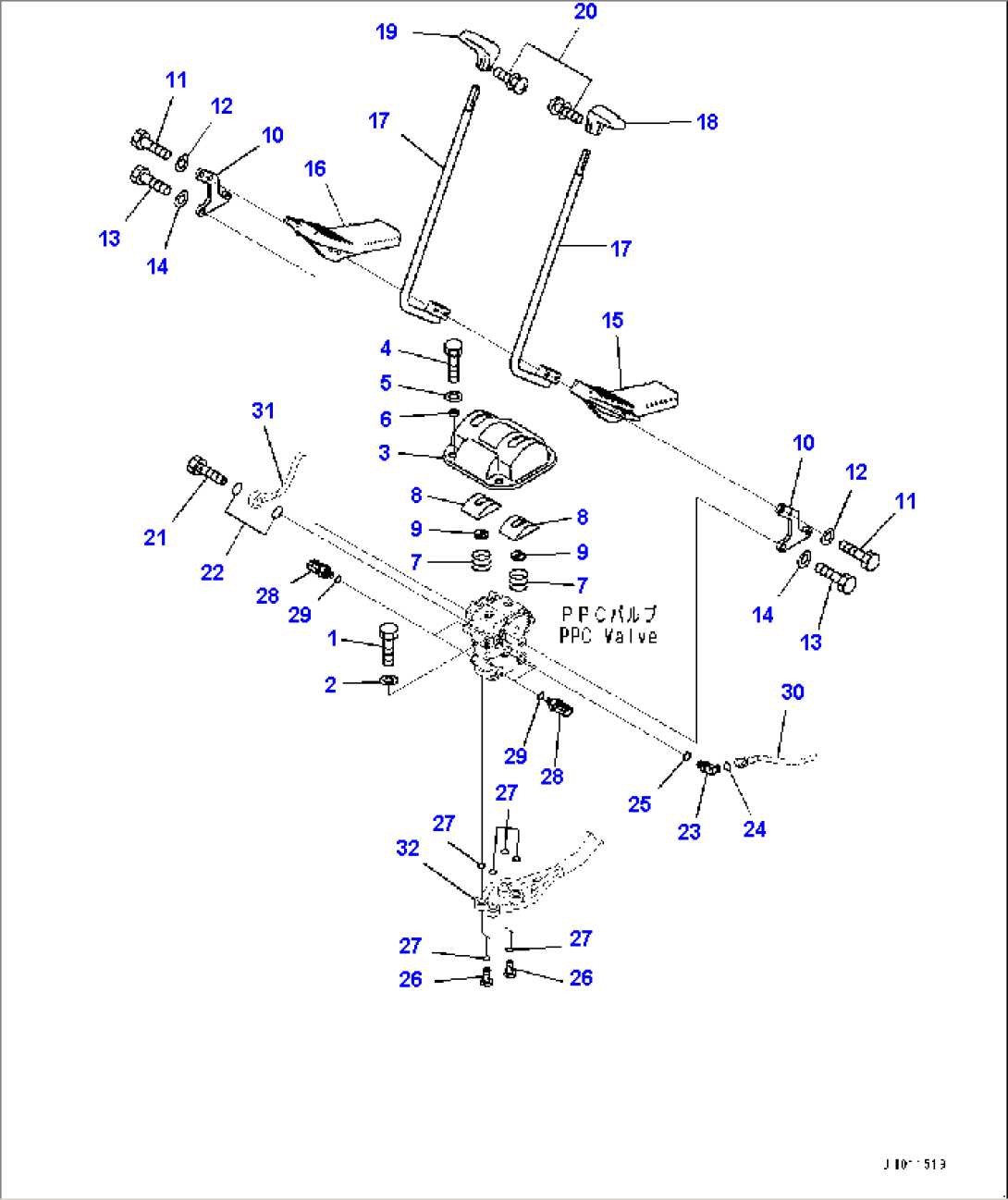Cab, Floor, Travel Control Lever (#50146-)