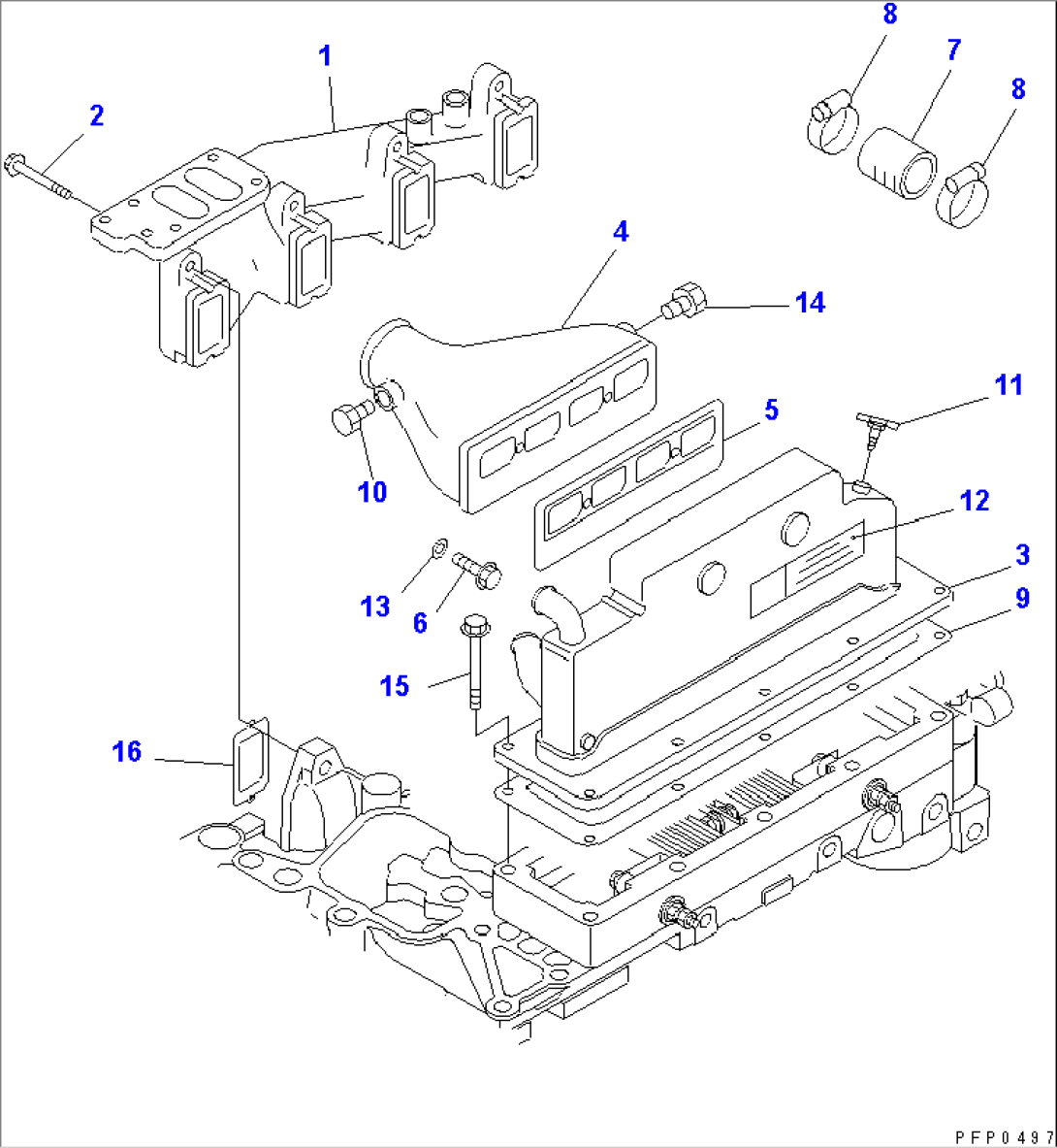 EXHAUST MANIFOLD AND AFTER COOLER