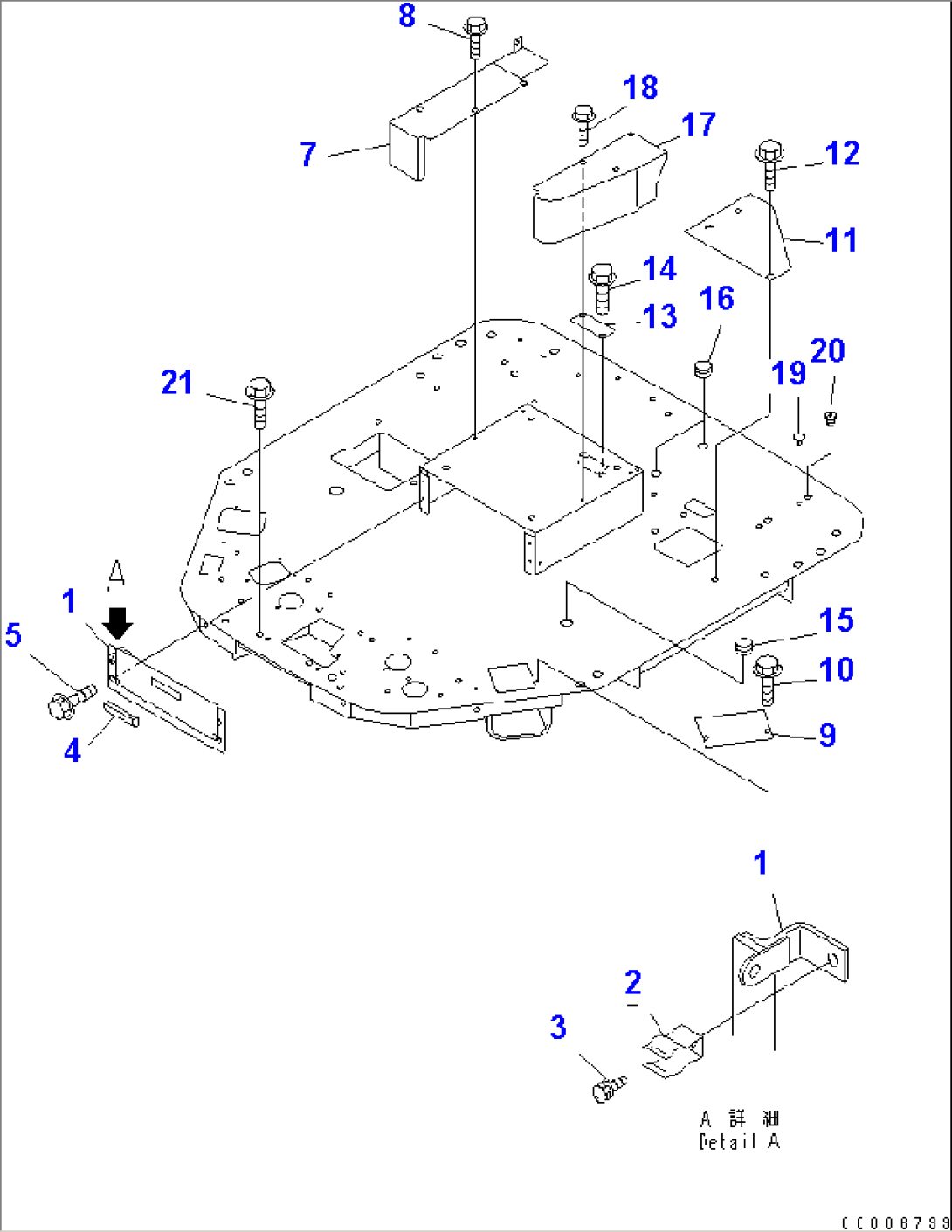 FLOOR (PLATE AND MOUNTING) (WITH AIR CONDITIONER)(#54095-)
