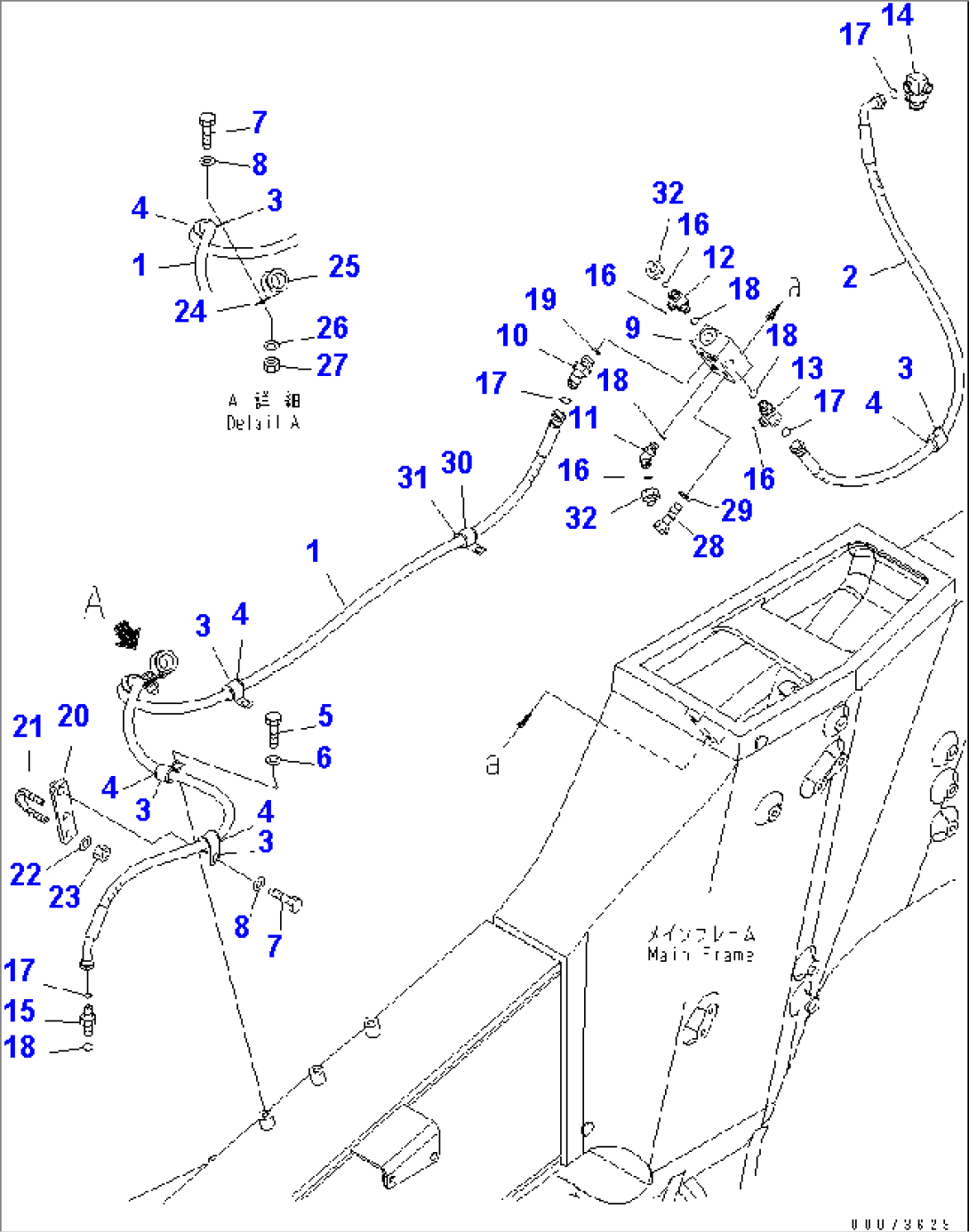 AUTO SUSPENSION PIPING (EXHAUST BRAKE LINE)(#7001-)