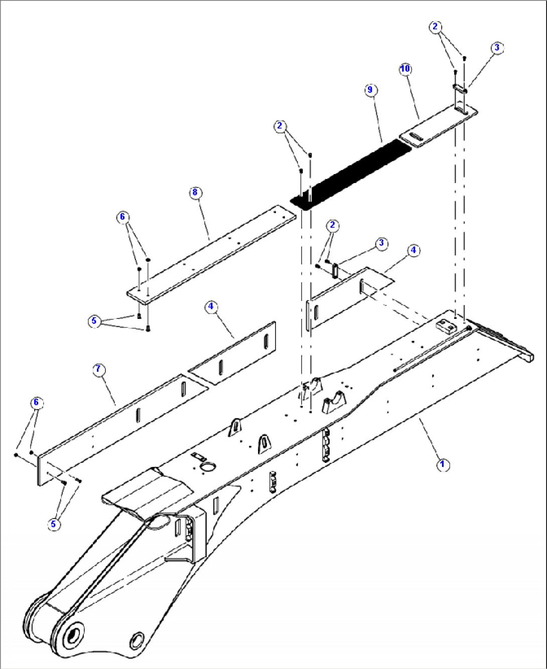 T3000-03A0 TELESCOPIC ARM LEFT AND TOP WEAR PLATES