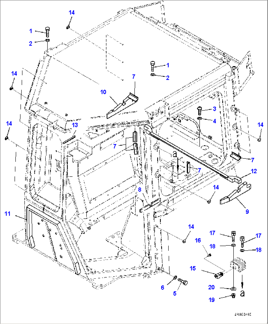 ROPS Cab, Plug and Outside Seal (#60001-)