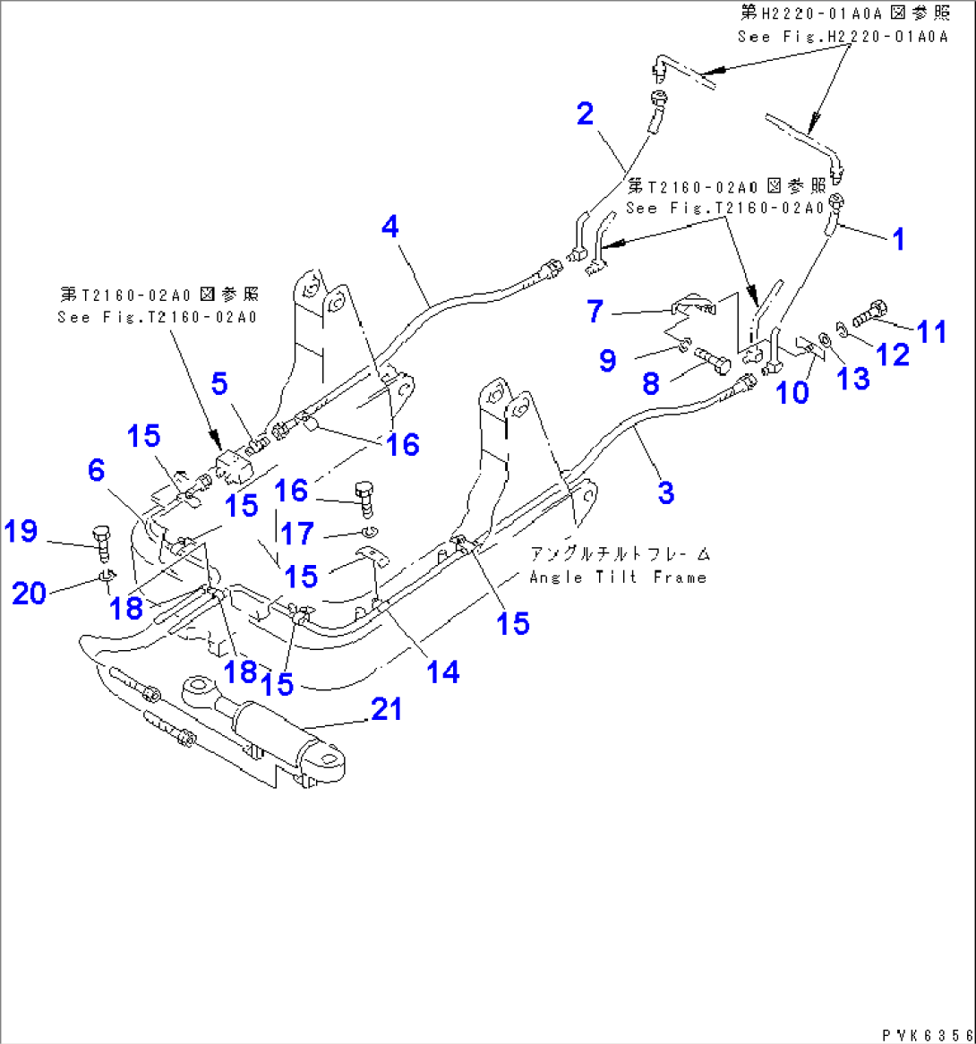 HYDRAULIC PIPING (TILT CYLINDER LINE) (DOZER SIDE)(#3661-)