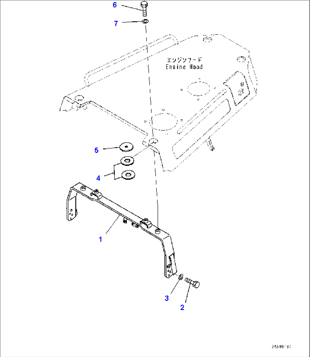 Front Guard, Hood Support, Front Side (#1001-)