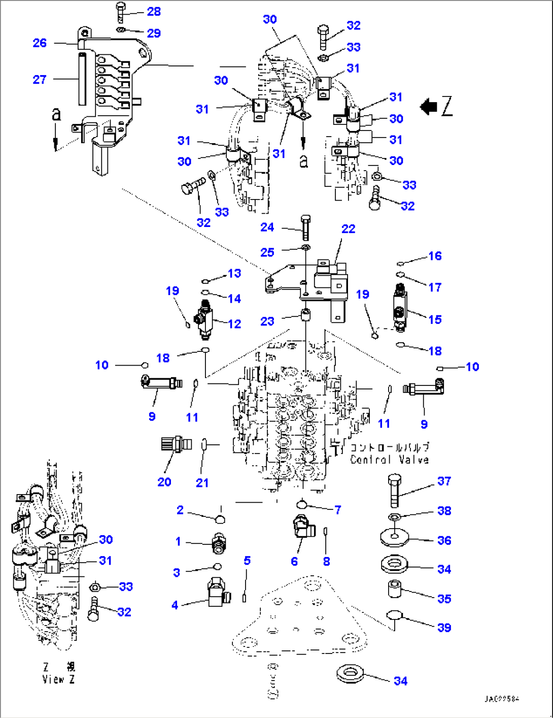 Control Valve, Bracket and Elbow (#85001-)