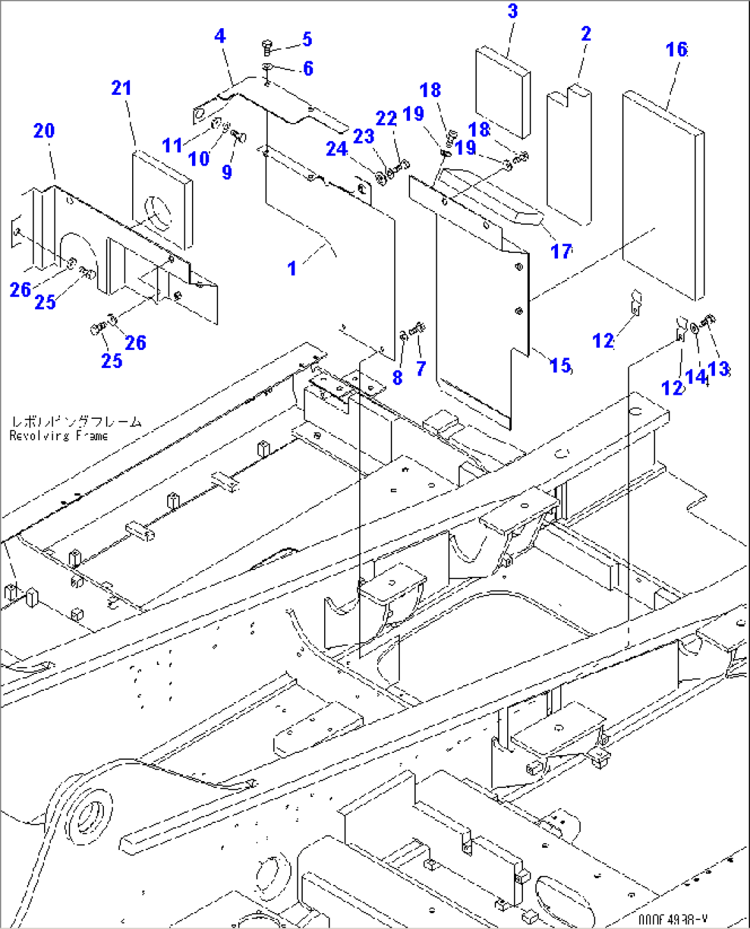 PARTITION (MACHINE CAB) (ENGINE ROOM FRONT)(#60001-)