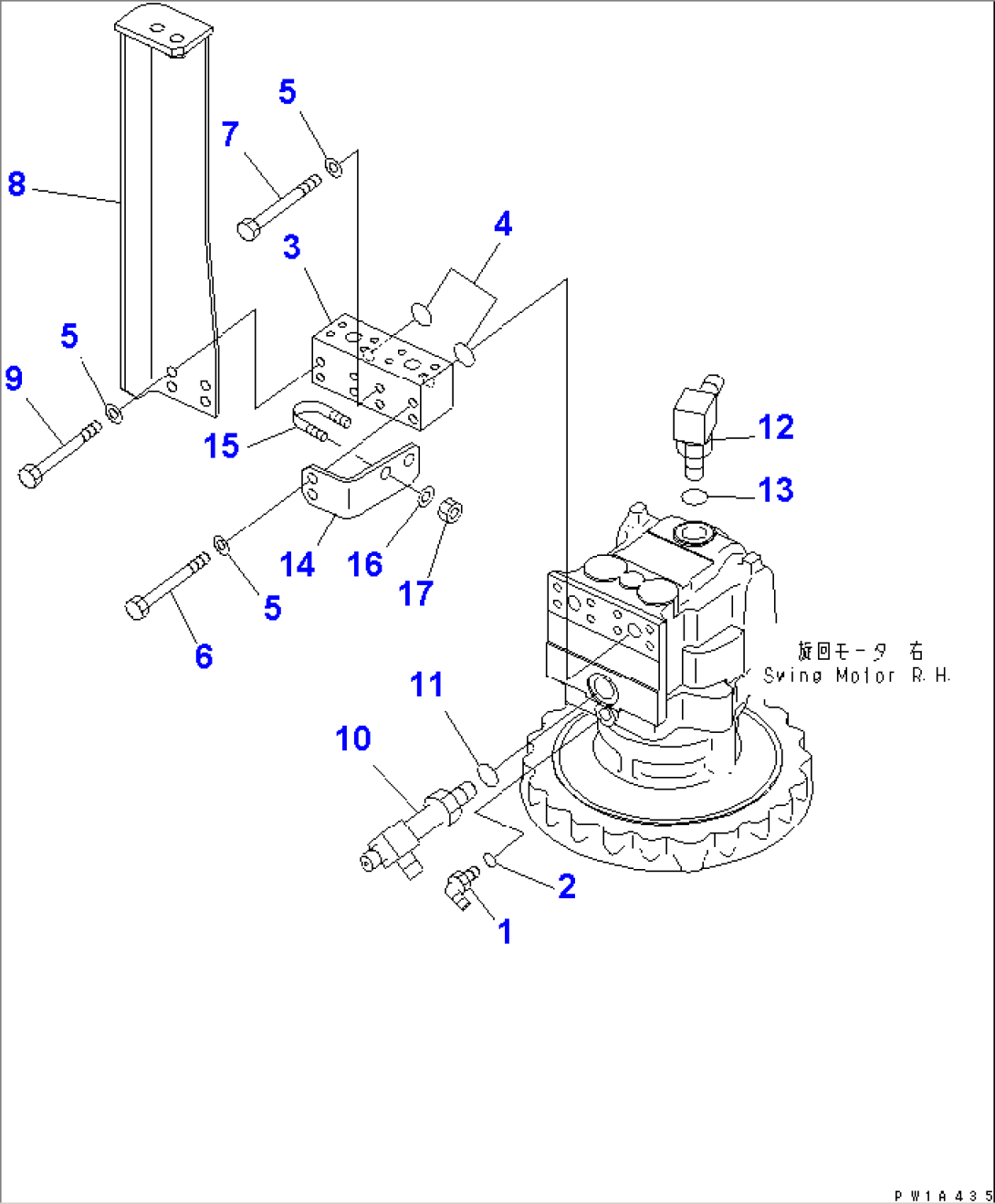 SWING MACHINERY (BLOCK) (1 ACTUATOR) (R.H.) (FOR BREAKER)