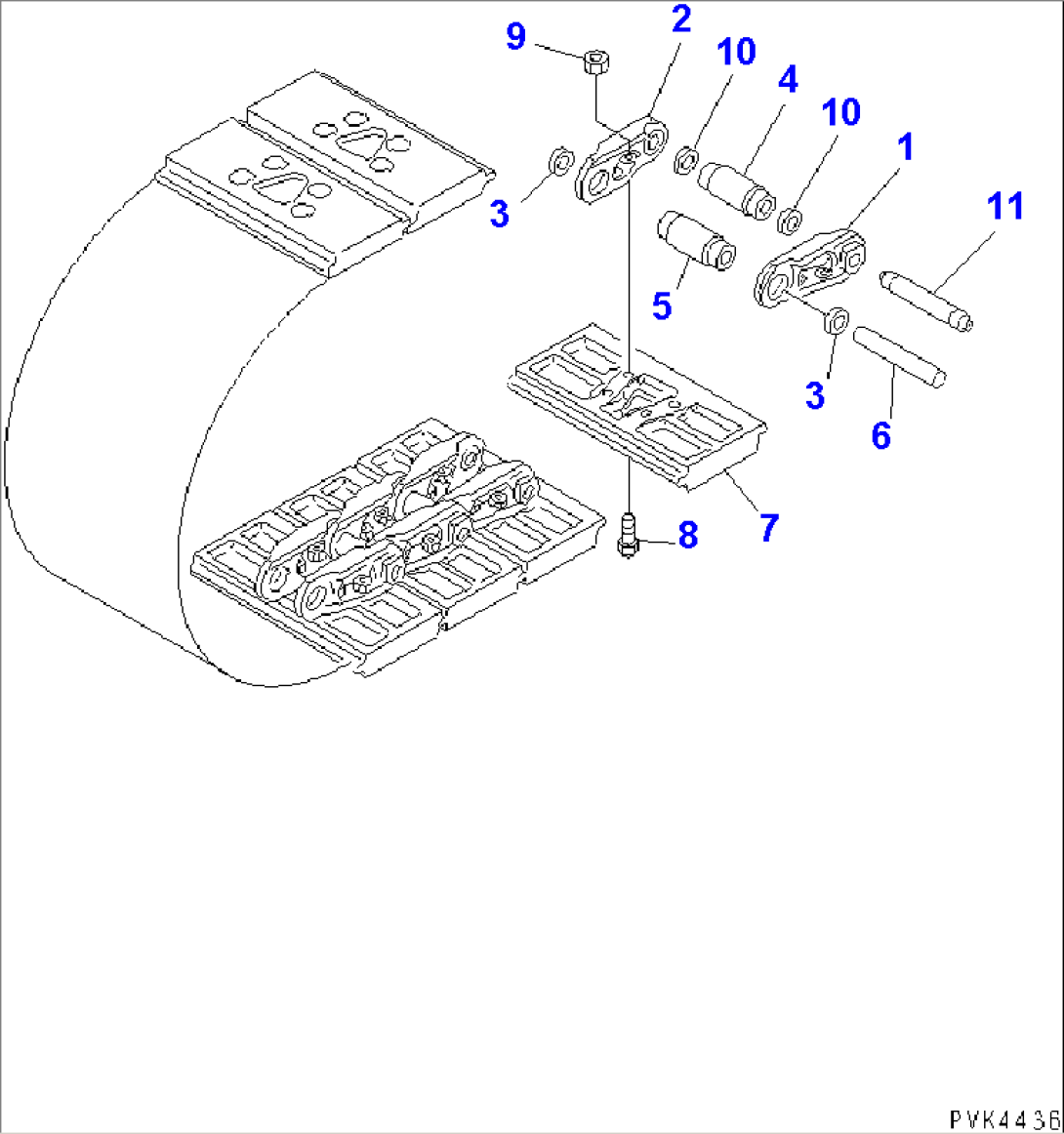 TRACK SHOE (MASTER PIN TYPE) (FLAT TYPE) (300MM WIDE)(#61001-)