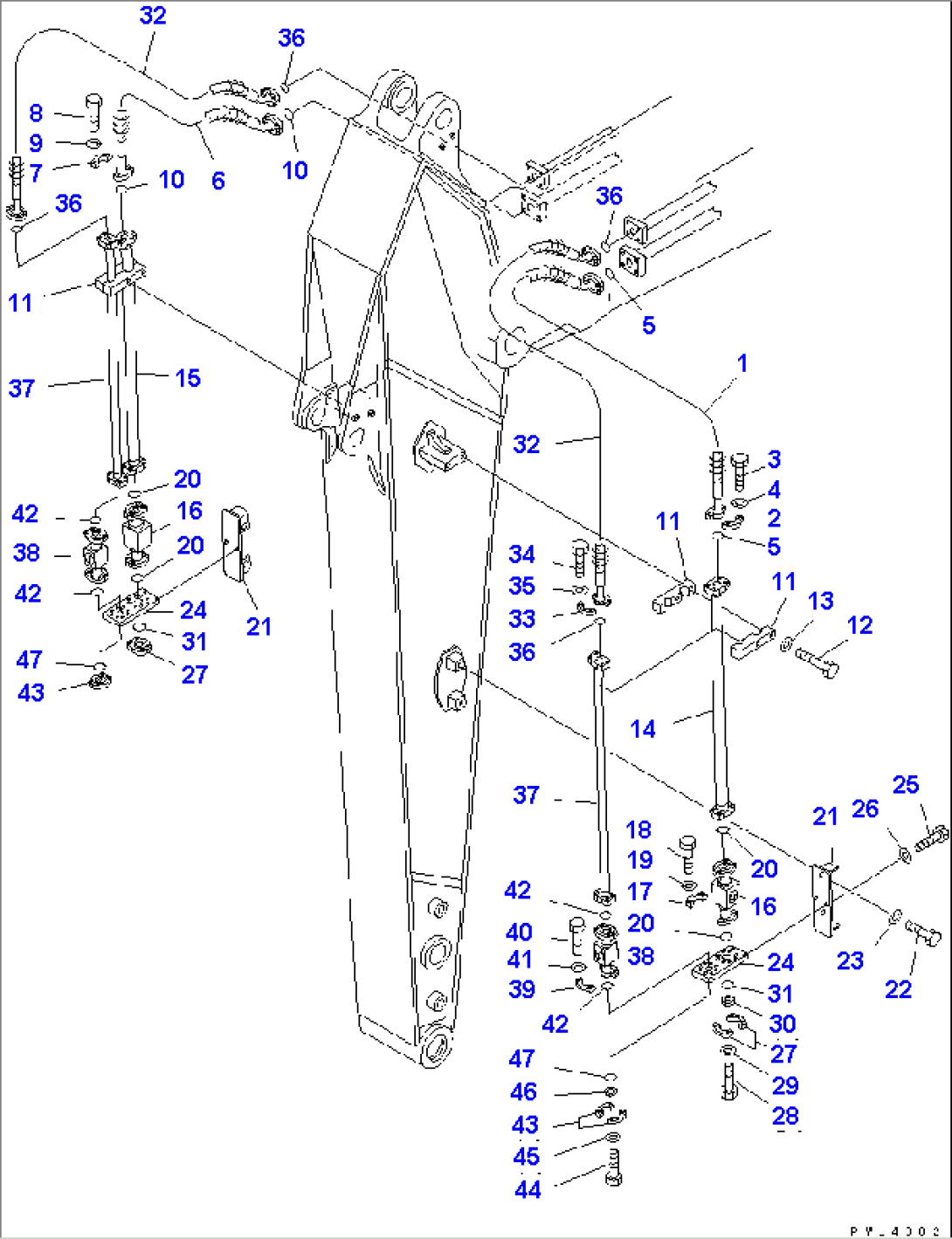 ARM (3.0M) (ADDITIONAL PIPING) (2-ATTACHMENT LINE)(#K34001-)