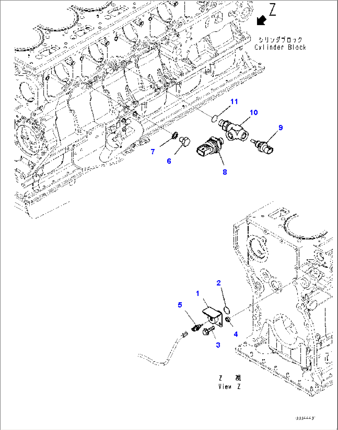 Cylinder Block Accessory, Temperature Sensor and Pressure Sensor (#610861-)