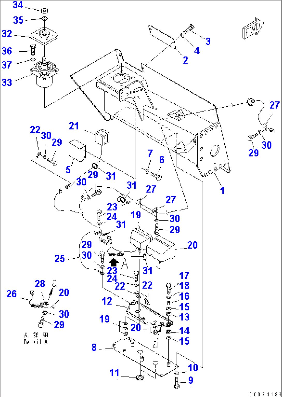 FRONT SUPPORT (SUPPORT AND HEAD LAMP) (L.H.) (HEAD LAMP HID)(#7169-)