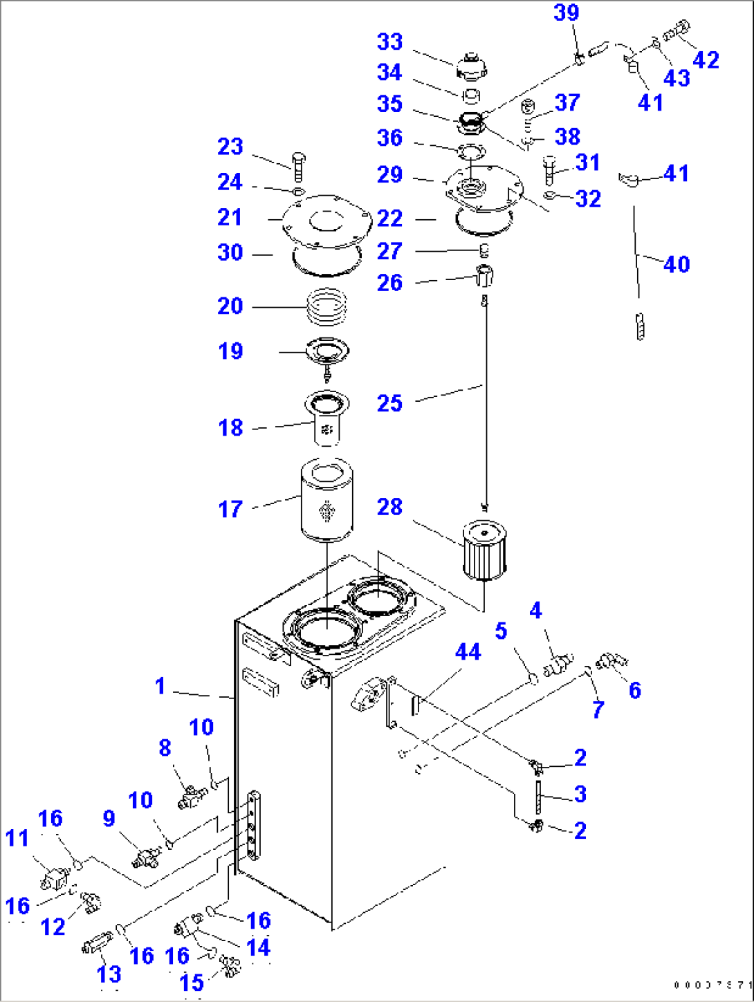 HYDRAULIC TANK (TANK) (2 ACTUATOR) (YELLOW) (FOR 2-PIECE BOOM) (EU SPEC.)