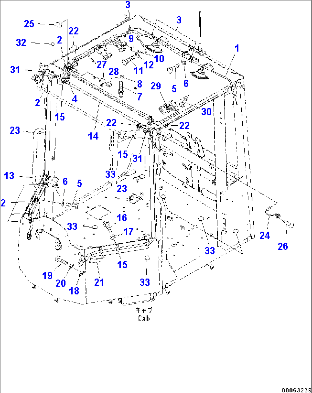 CAB AND FLOOR FRAME GROUP (CAB IN PARTS) (WIRING HARNESS)