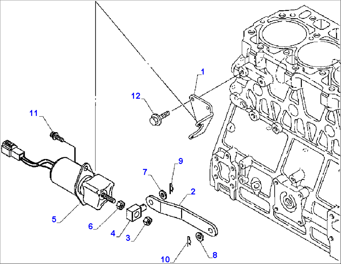 FIG. A0626-03A0 ENGINE STOP SOLENOID - TURBO ENGINE