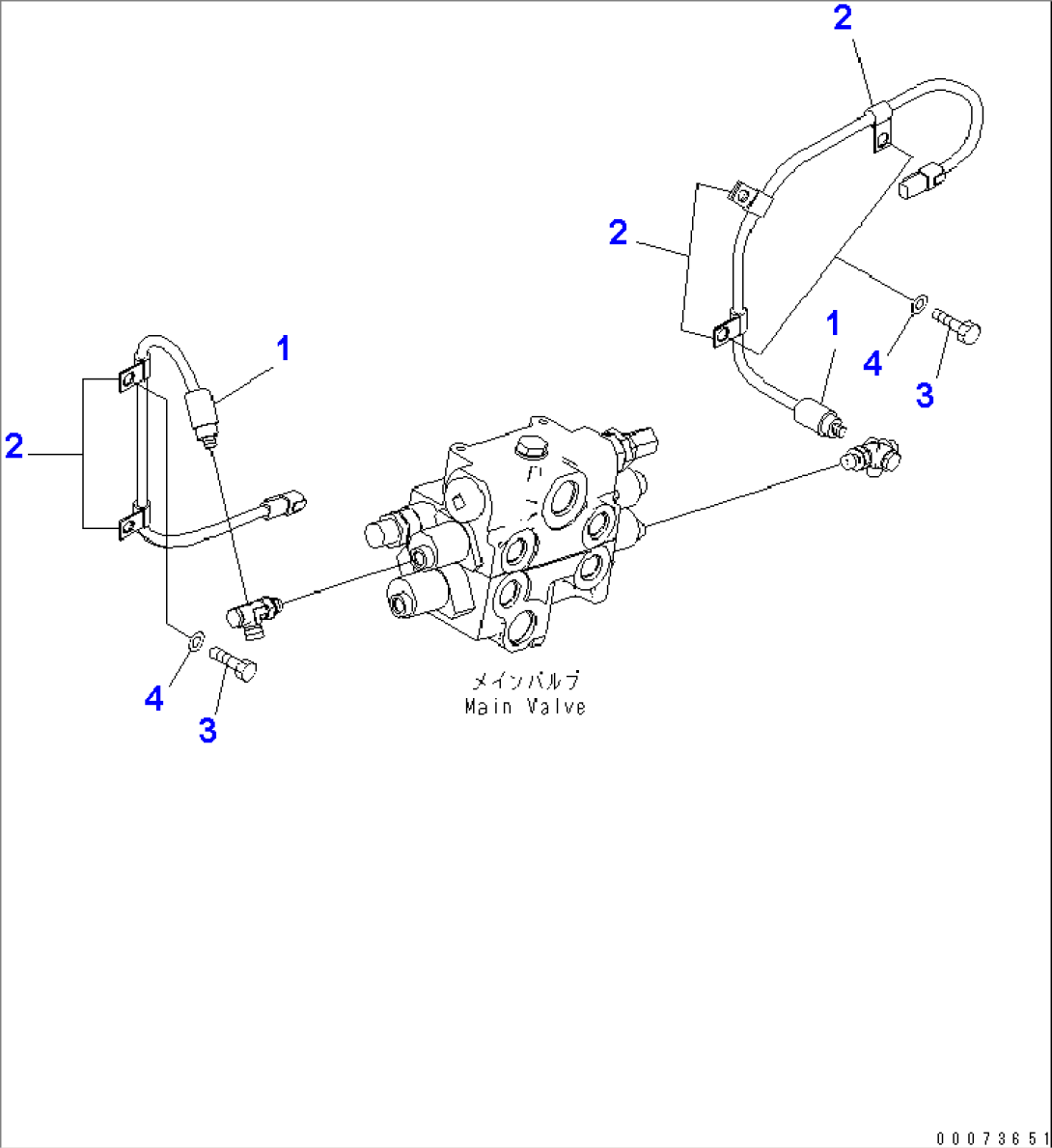MAIN VALVE (P.P.C. SENSOR) (FOR 2-SPOOL VALVE AND E.C.S.S.)(#70001-)