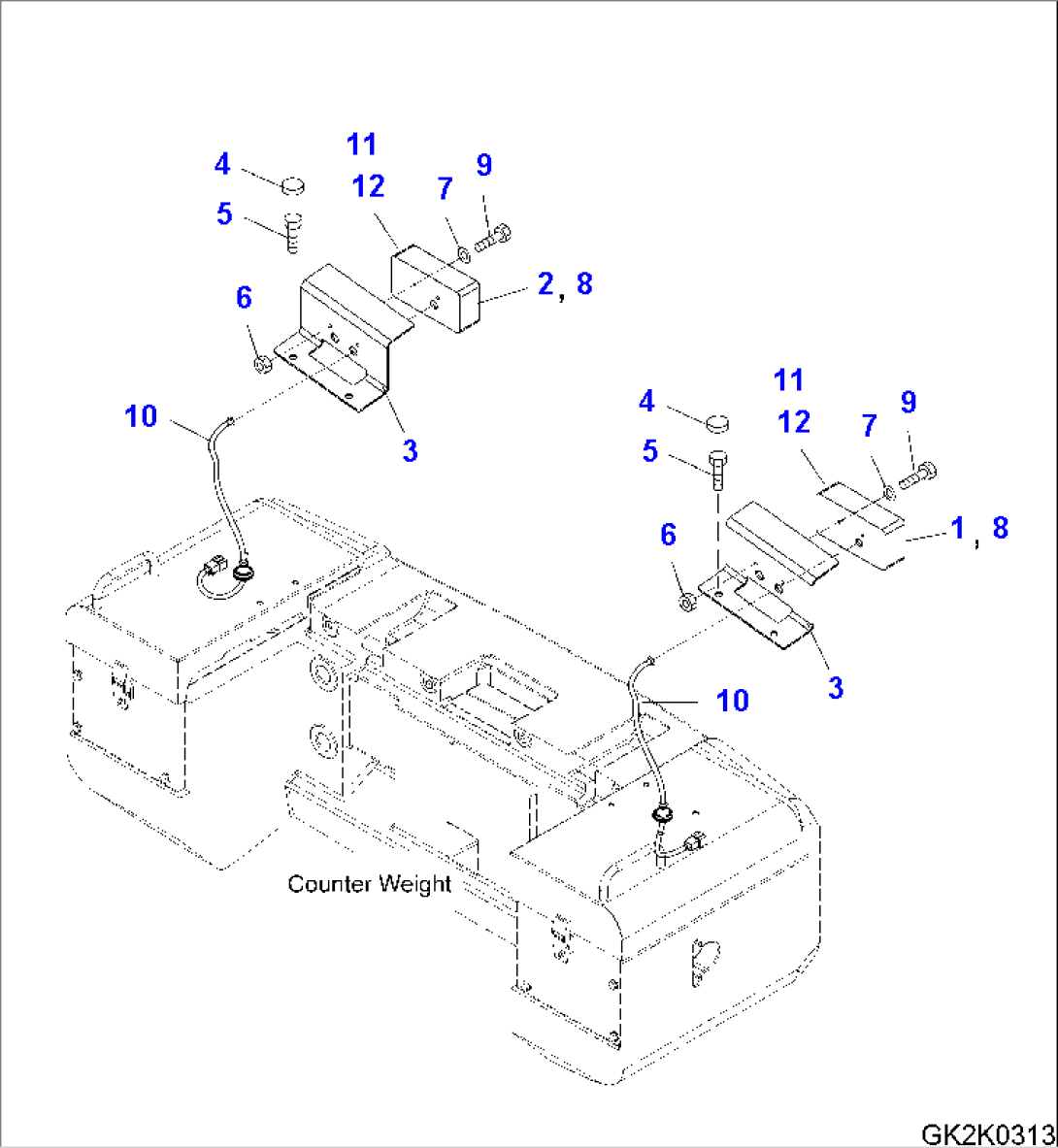 BATTERY CASE (WITHOUT ROAD TRAFFIC REGULATION) (REAR COMBINATION LAMP)