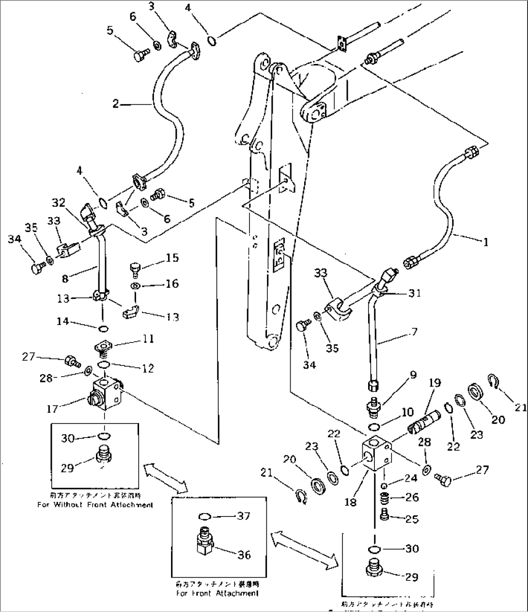 HYDRAULIC PIPING (FOR ATTACHMENT LINE) (ARM SIDE)(#8076-)