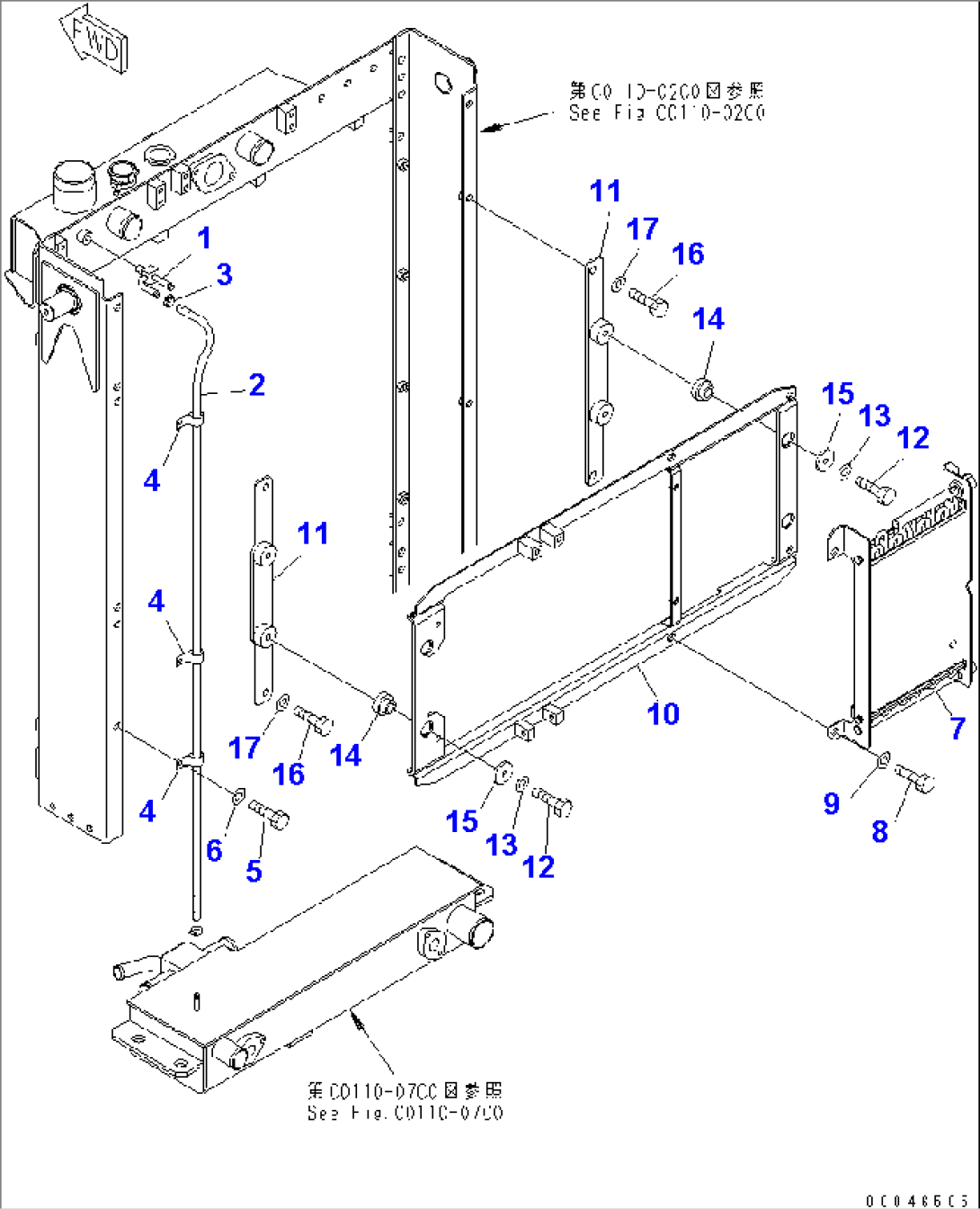 RADIATOR (OIL COOLER) (WITHOUT AIR CONDITIONER)(#1201-1205)