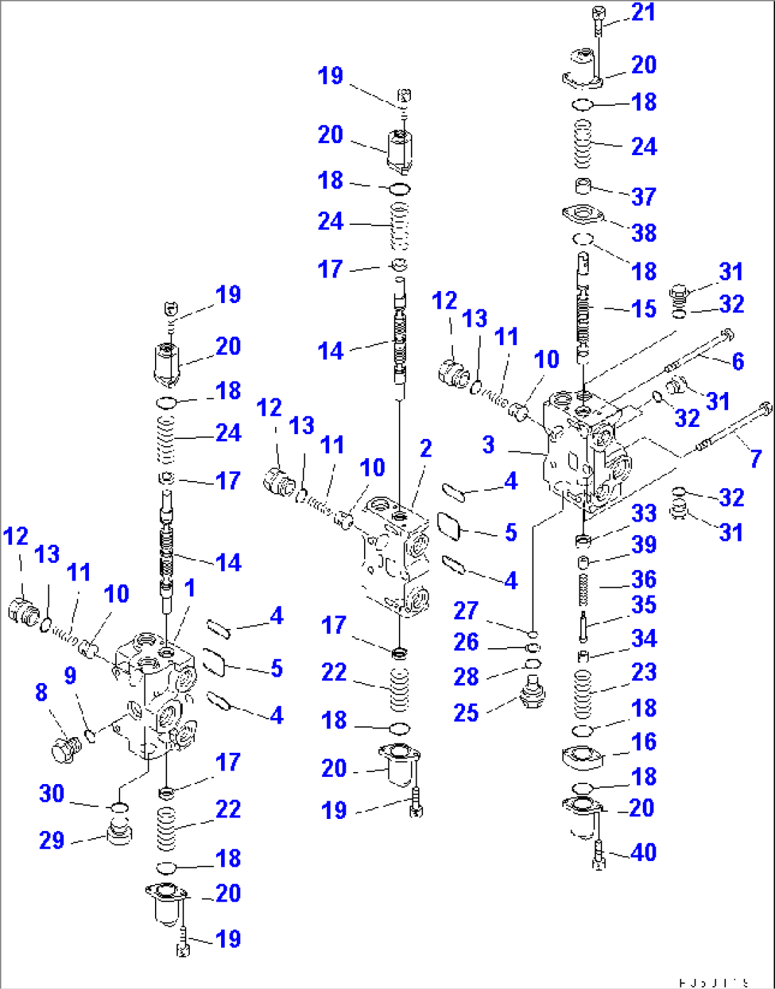 CONTROL VALVE (3-SPOOL) (1/2) (WITH E.C.S.S.)(#54104-)