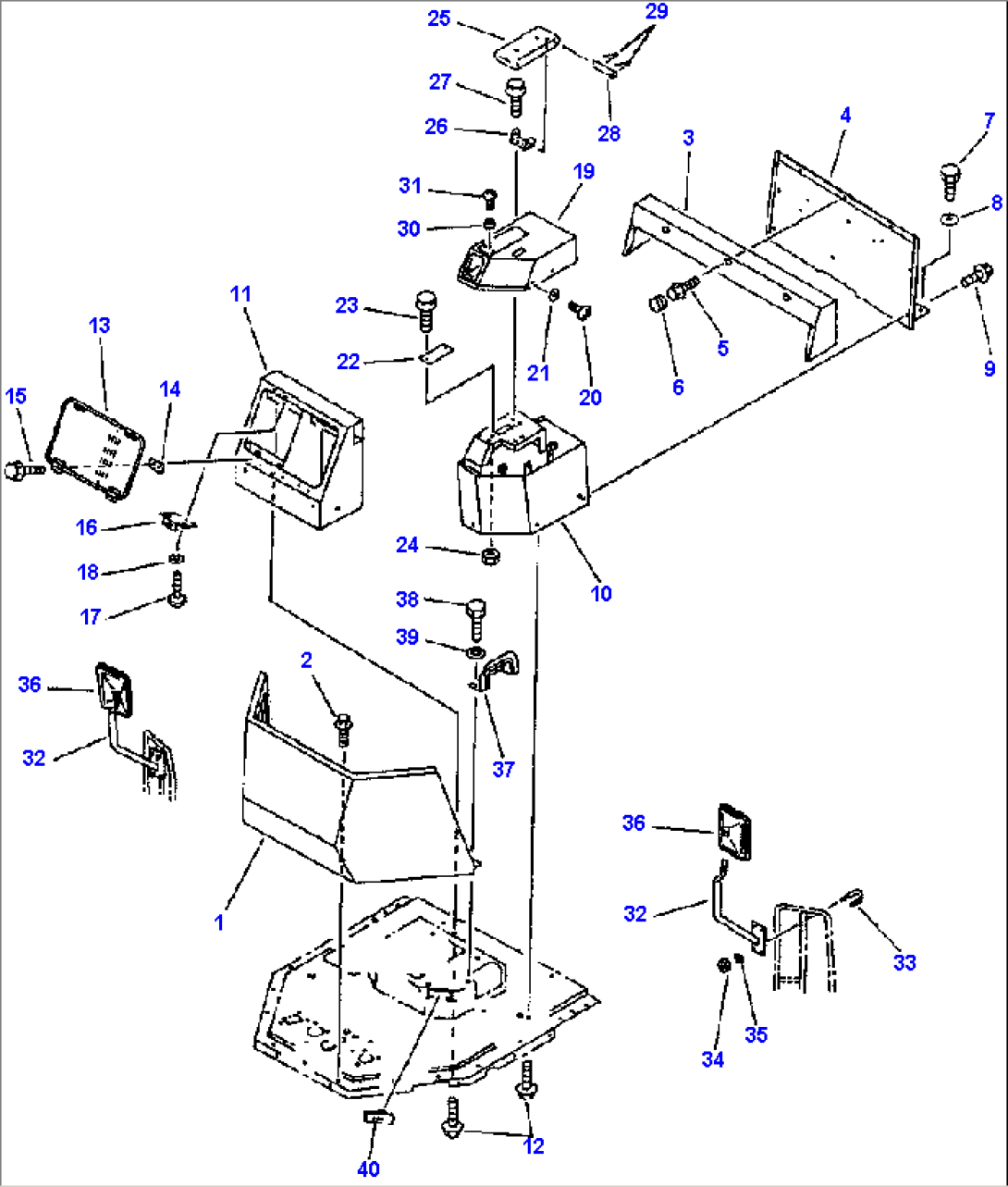 CONSOLE BOX AND GUARD FOR MACHINES WITHOUT CAB