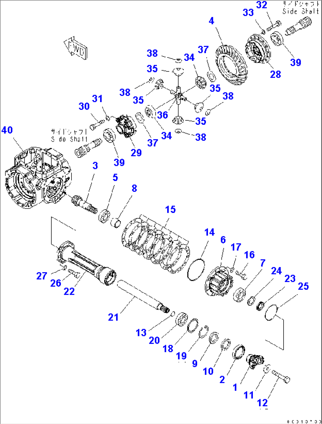 FRONT AXLE (DIFFERENTIAL) (PINION AND CAGE)(#75816-77247)