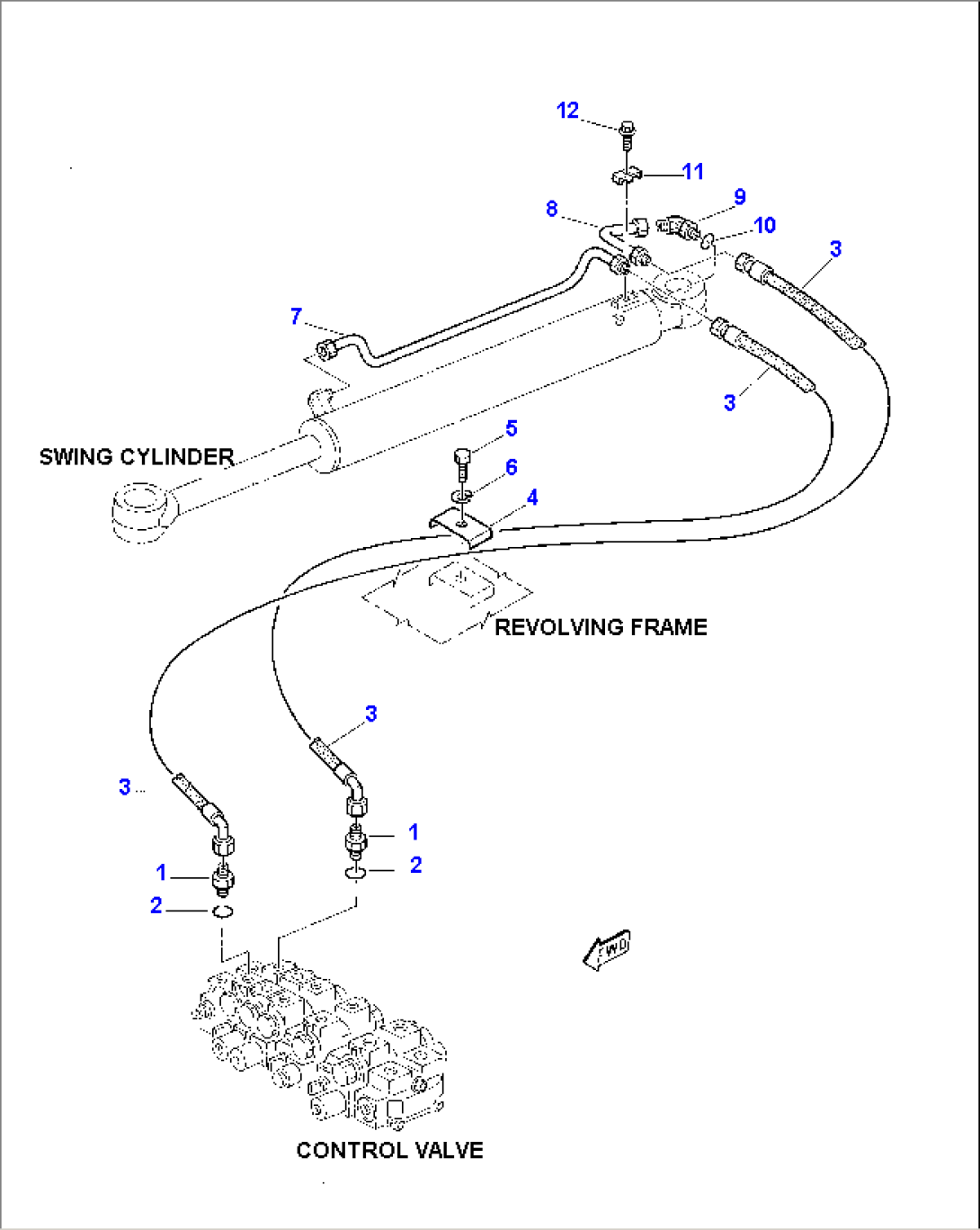 HYDRAULIC PIPING (BOOM SWING LINE)