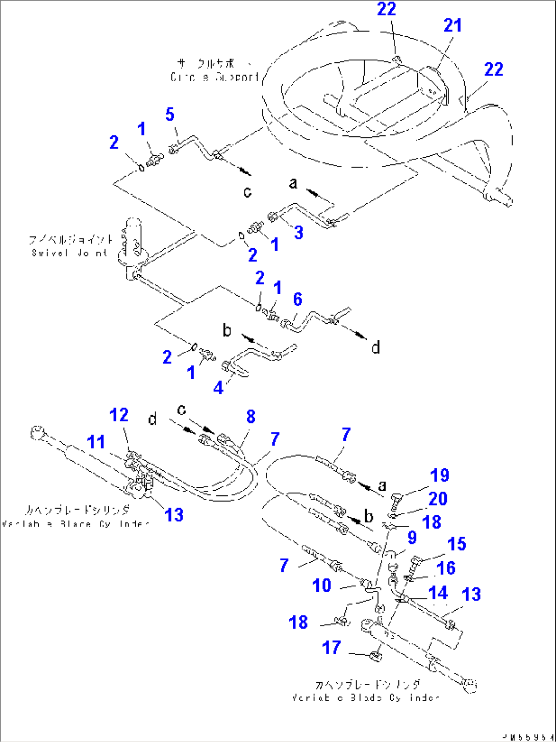 HYDRAULIC PIPING (VARIABLE BLADE CYLINDER LINE) (3/3)(#.-)