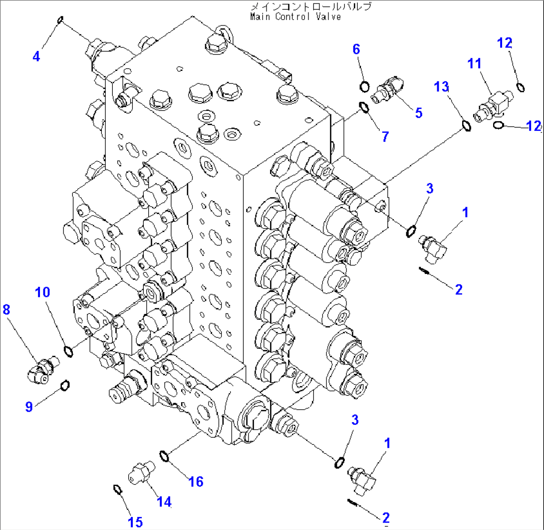 MAIN CONTROL VALVE (CONNECTING PARTS) (2/2)