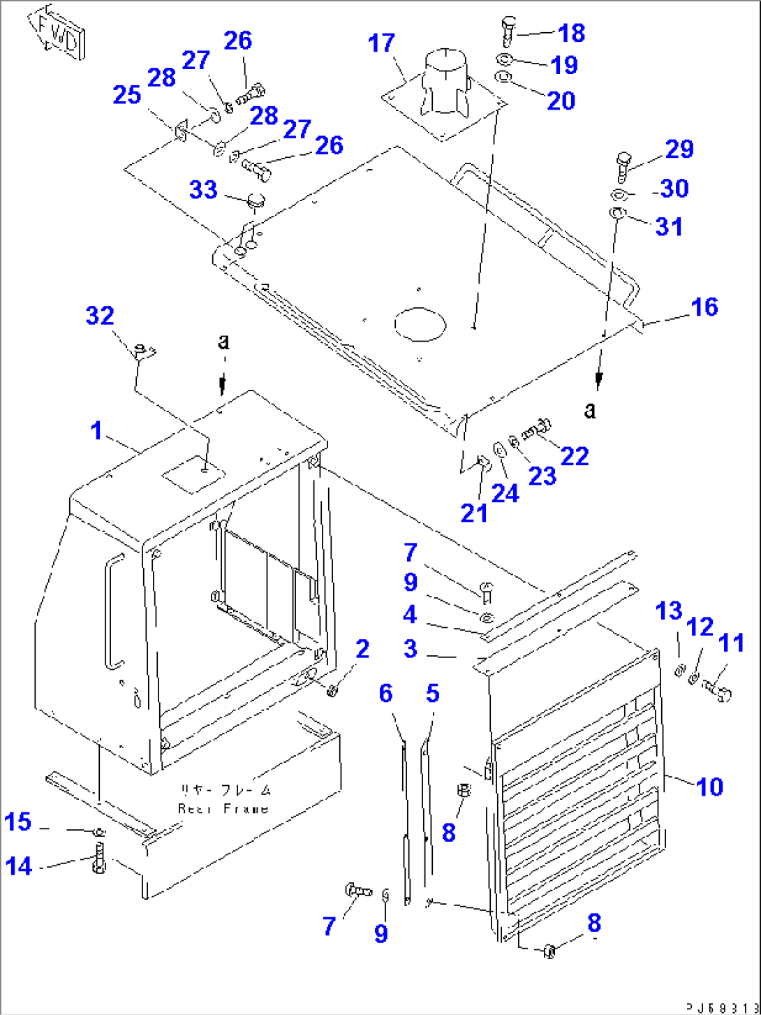 RADIATOR GUARD AND ENGINE HOOD(#4630-)