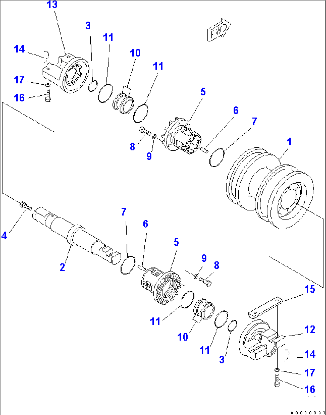TRACK ROLLER (DOUBLE) (FOR TRIMMING)