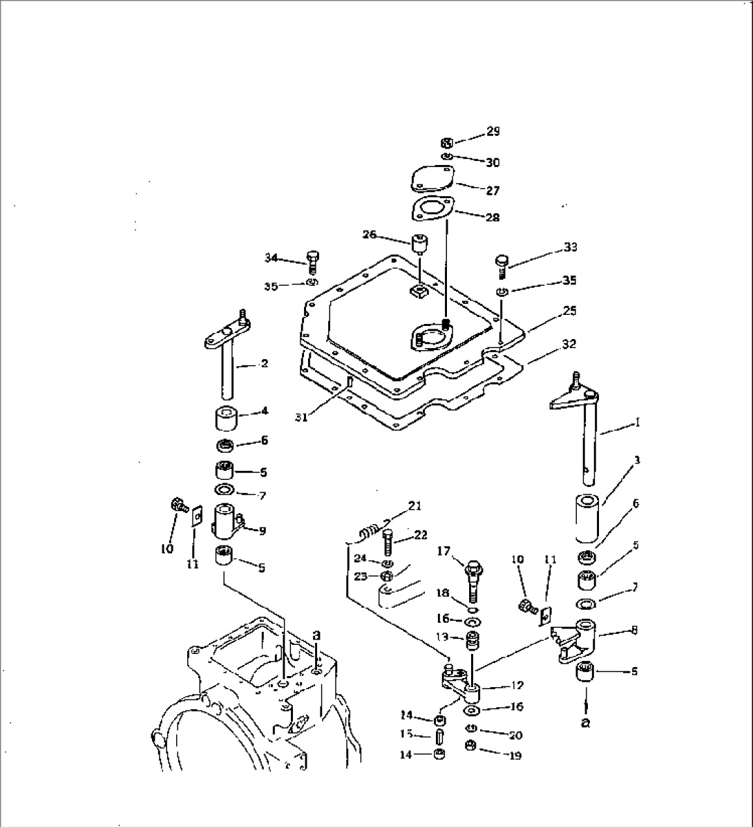 TRANSMISSION CASE COVER AND LEVER