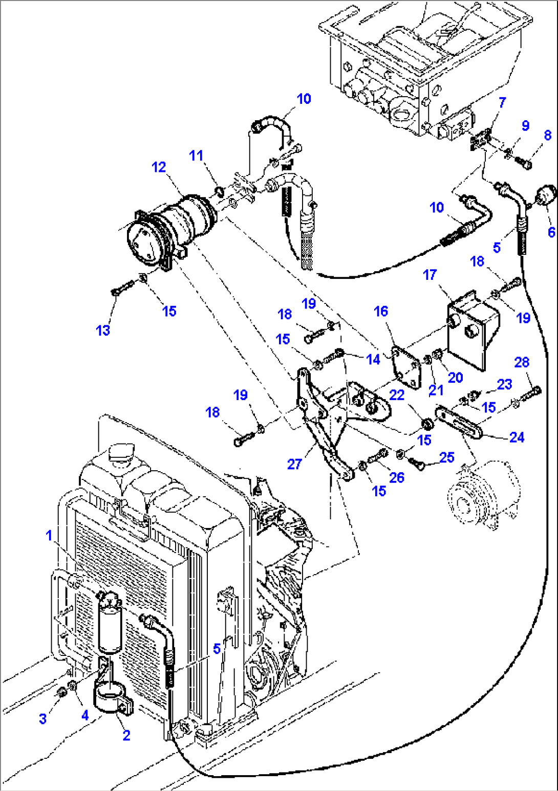 FIG. K5940-01A0 AIR CONDITIONER - COMPRESSOR PIPING