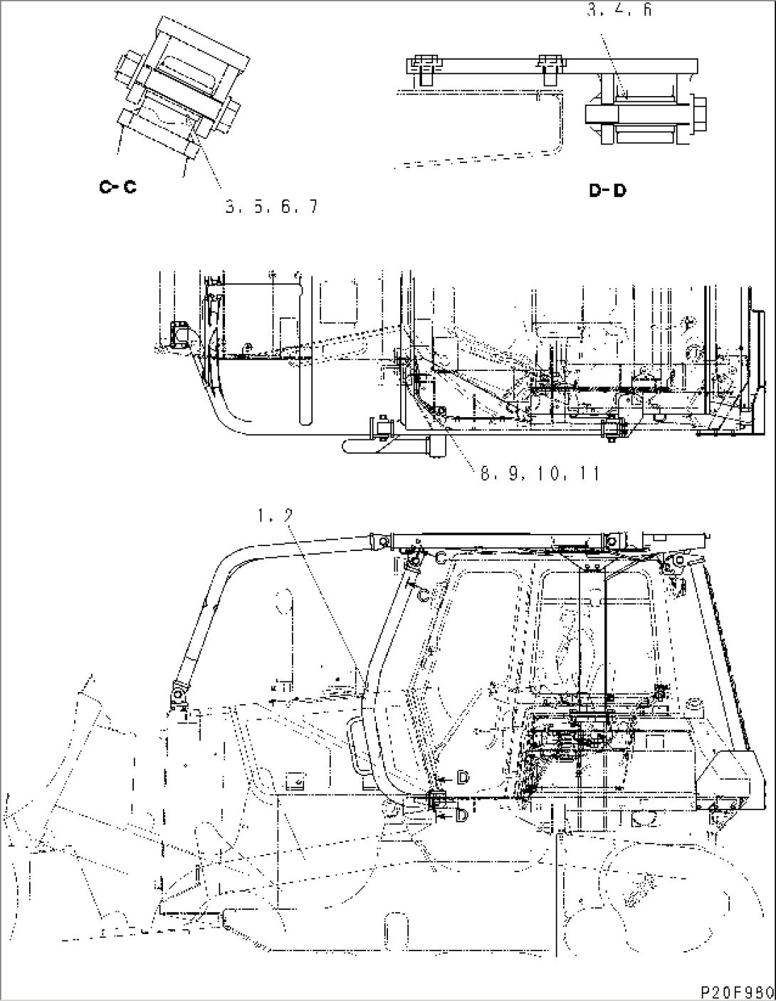 ROPS SWEEP (FRONT GUARD) (FOR CIS)(#1168-)