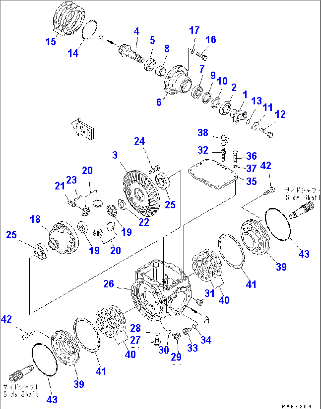 FRONT AXLE (DIFFERENTIAL)(#50001-51000)