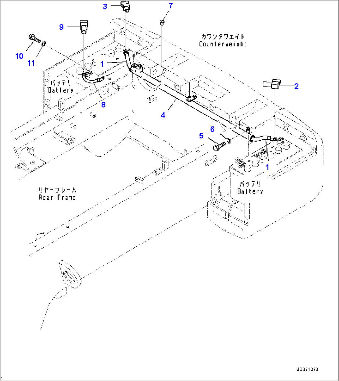 Rear Electric Wiring Harness, Battery Cable (#75750-)