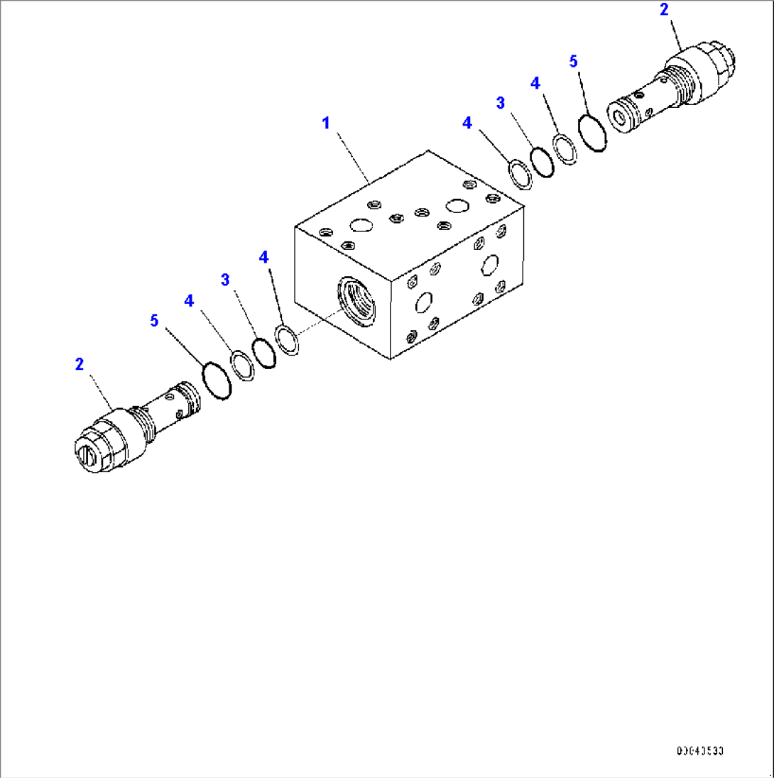 Steering and Hoist Hydraulic Piping, Cross Over Relief Valve (#30001-)