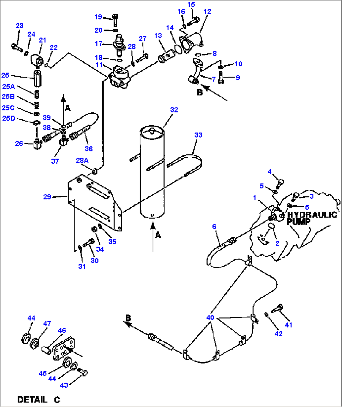 HYDRAULIC PIPING PUMP TO P.P.C. VALVE (1/2)