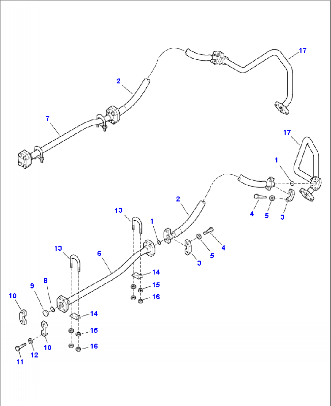 H4200-10A3 HYDRAULIC PIPING FRONT FRAME LINES WITH 3-SPOOL VALVE (2/2)